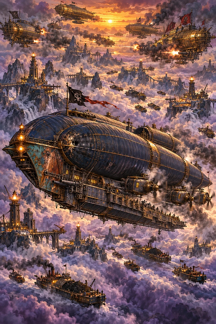 The War of Nine Harbors • original painted cover