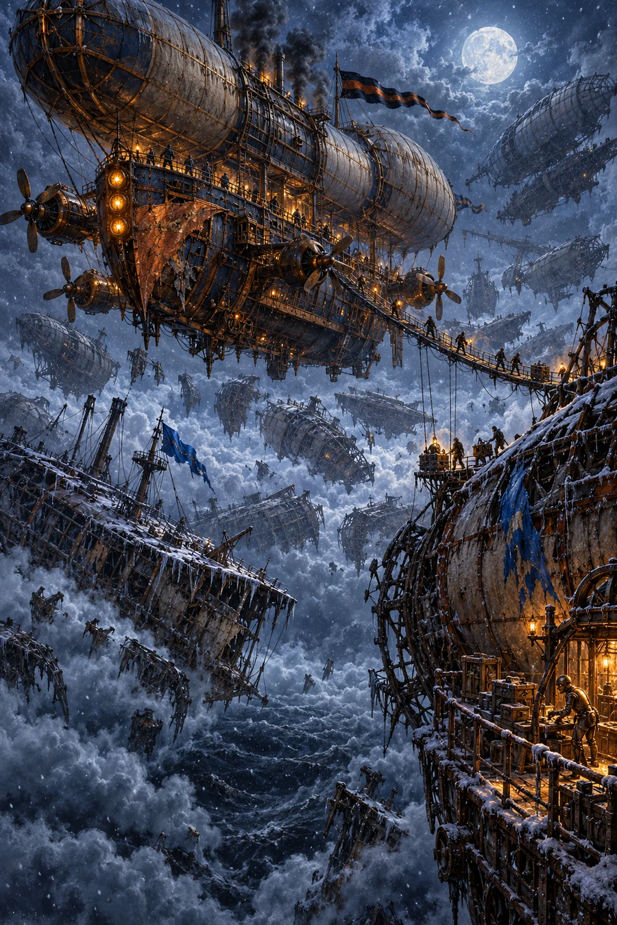 The Graveyard Above the Storm • original painted steampunk cover